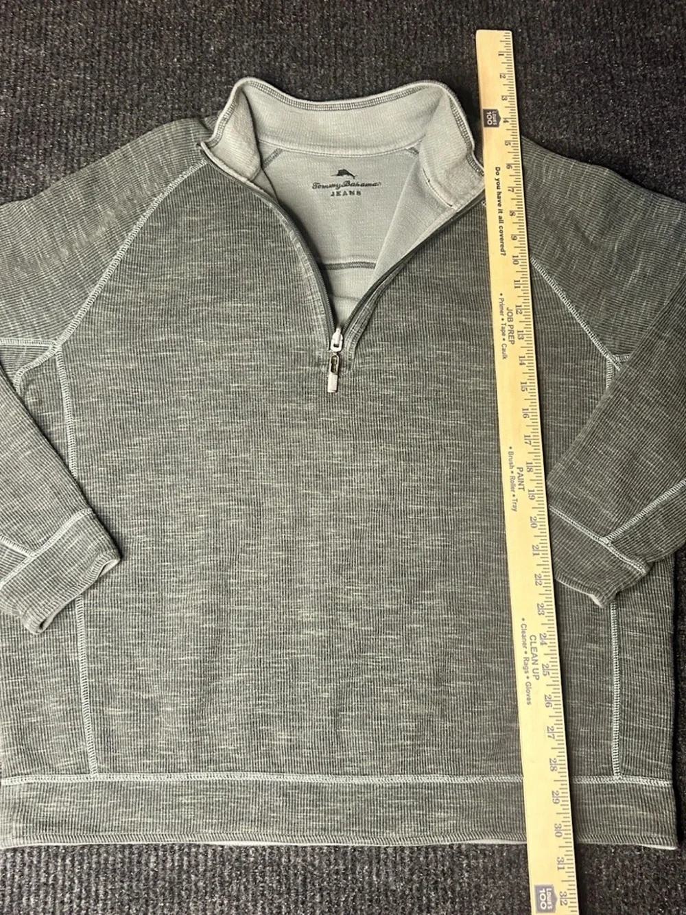 Tommy Bahama Jeans Reversible 1/4 Zip Pullover Sweatshirt Sage Green Men’s M